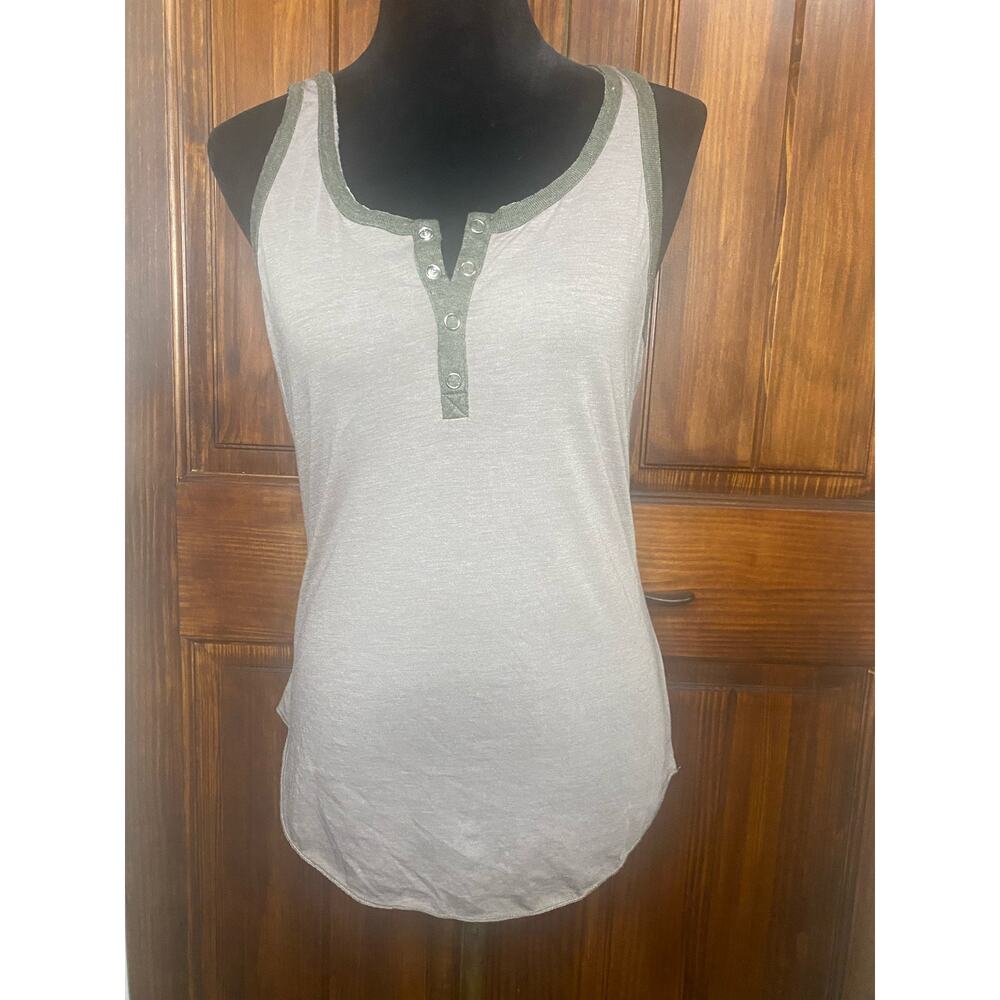 NWT Chaser, Vintage Style Women Tank Top V-Neck Button, Size M